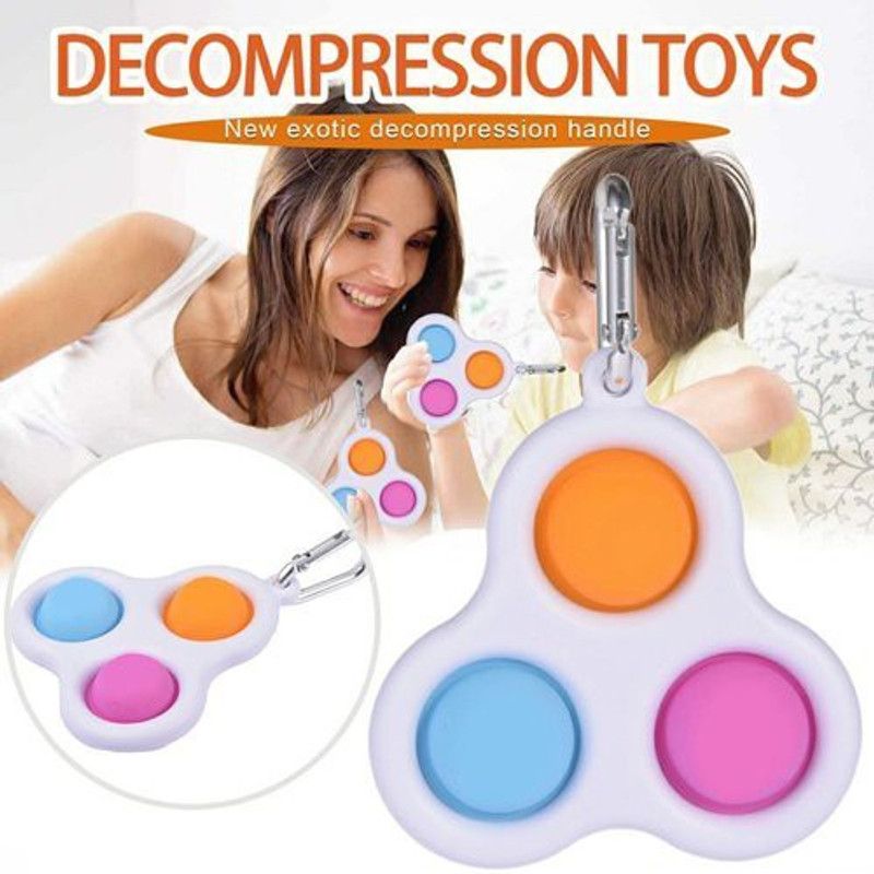 play run ™simple dimple keyring fidget sensory push pop toys Key Chain