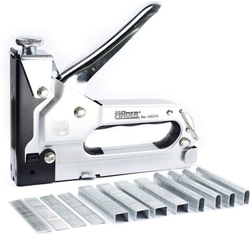 Finder Mannual 4-14 mm Round Edged Staple Gun  (Set of 600, Silver)
