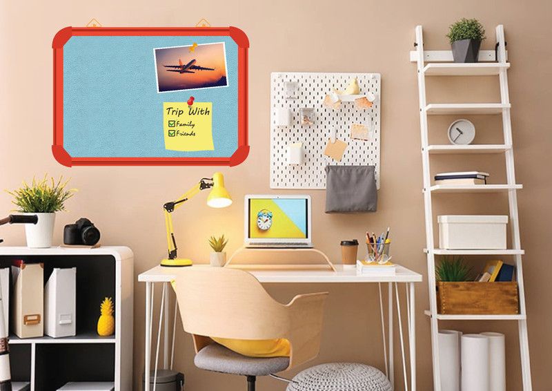 Sunway Display System Pin-up board 3*2 feet, ORANGE ALLUMINIUM FRAME(BABY BLUE )pin up board CORK Bulletin Board  (BABY BLUE)