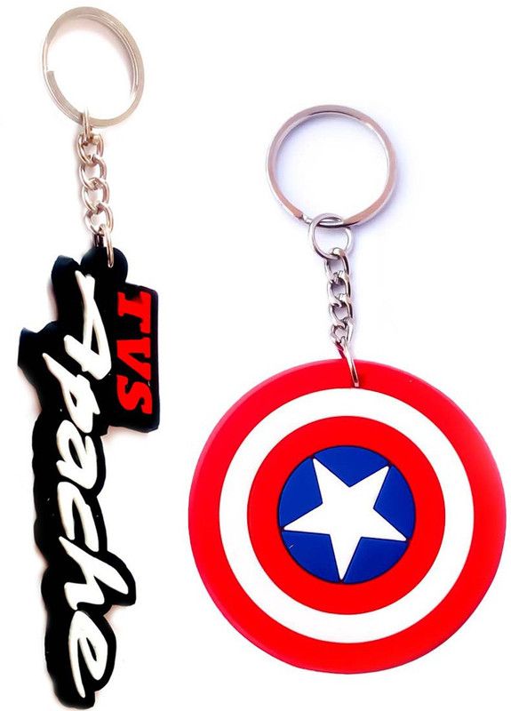 TVS Apachea and Captain America rubber single sided keychain Key Chain