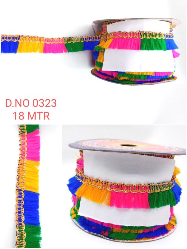 labh group Multi colour lace with multicolor tassels Lace Reel  (Pack of 1)