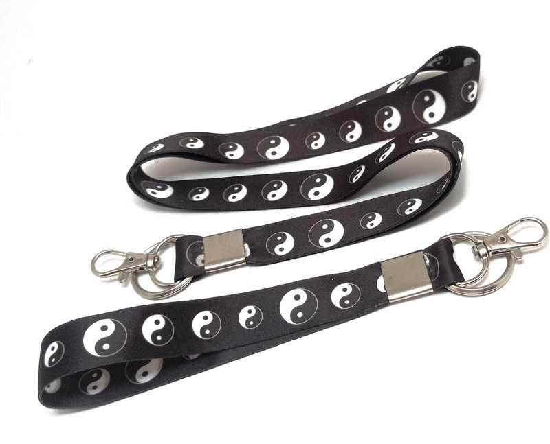 Key Era Yin Yang id Tag Holder Set Of 2 Lanyard Lanyard  (Black)