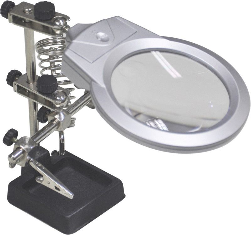 Star Magic Helping Hand 2X Magnifying Glass  (Black, Silver)