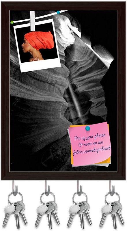 Artzfolio Scenic Canyon Antelope D1 Pinboard with Key Holders Dark Brown Frame8x11.5inch Cork Bulletin Board  (Multicolor 8 x 11.5 inch (20 x 29 cms))