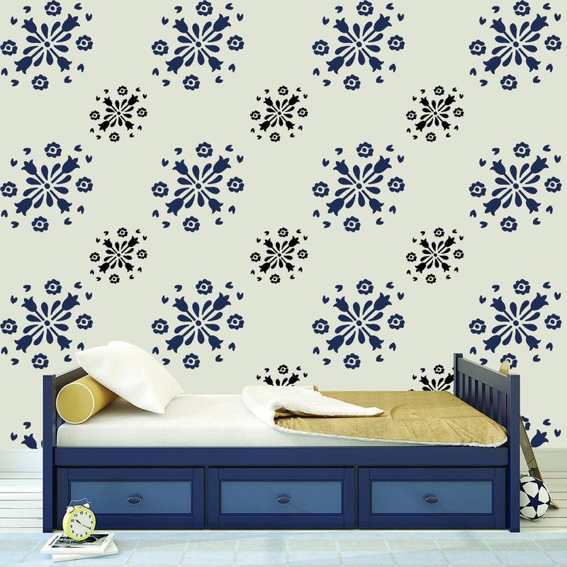 YMS Size:- 16" X 24" Trendy Bloomy Floral Wall Stencil  (Pack of 1, RAJASTHANI PATTERN)