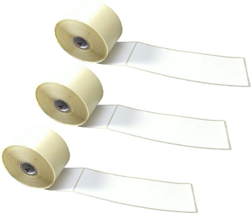 BlackDreams 60x200mm Barcode Label/Sticker Chromo coated Plain White 1 Inch core Inside Winding 250 Labels/Roll for Desktop Printer TSC, Zebra, Citzen, WEP, Datamax, Thosiba, Sato etc. Paper Label  (Plain White)