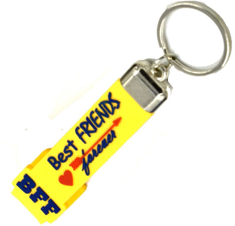 faynci Best Friends Yellow Silicone Quality Key Chain Gifting for FriendShip Day Key Chain