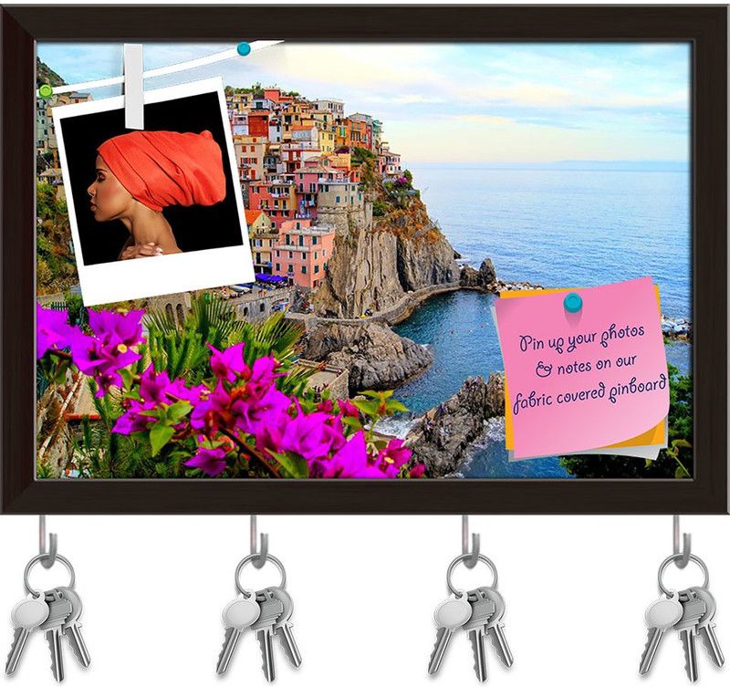 Artzfolio Village Of Manarola On Cinque Terre Coast Italy Pinboard Dark Brown8.5x6in Cork Bulletin Board  (Multicolor 8.5 x 6 inch (22 x 15 cms))