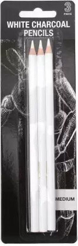 Sarvottam Charcoal round Color Pencils Shaped Color Pencils  (Set of 1, White)