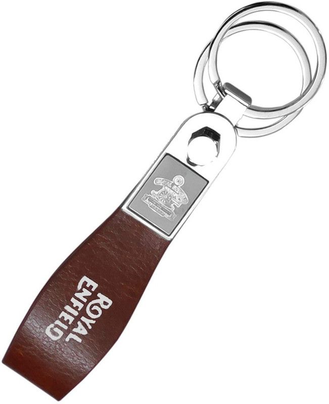 ShopTop Simple brown leather Royal Enfield Keyring Key Chain