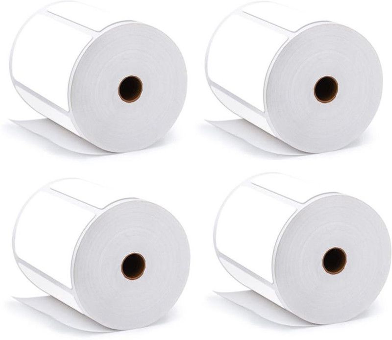 youlogic 100MMX50MM (3.94inch X1.97inch) Barcode Label Thermal Paper Label Stickers (White) 1ROLL 1000 LABELS set of 4 Roll thermal Paper Label  (White)