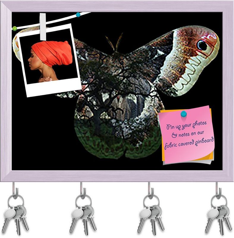 Artzfolio Photo Manipulation of Month & Ancient Oak Trees Pinboard Key Hook White13x10in Cork Bulletin Board  (Multicolor 13 x 10 inch (33 x 25 cms))