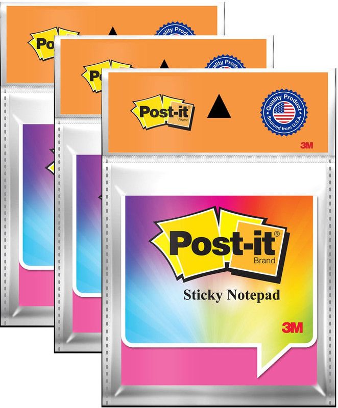 Post-It Magic Cubes 100 Sheets Pop-up, 3 Colors  (Set Of 3, Multicolor)