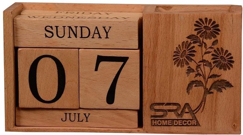 SRA Calendar - Mini Desk Calendar for Office and Home detachable Table Calendar  (Brown, Vintage & History)