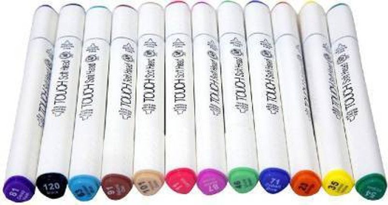 Levin izone touch white marker ,highliter marker sketching marker multicolor (pack of 12)  (Set of 24, Multicolor)