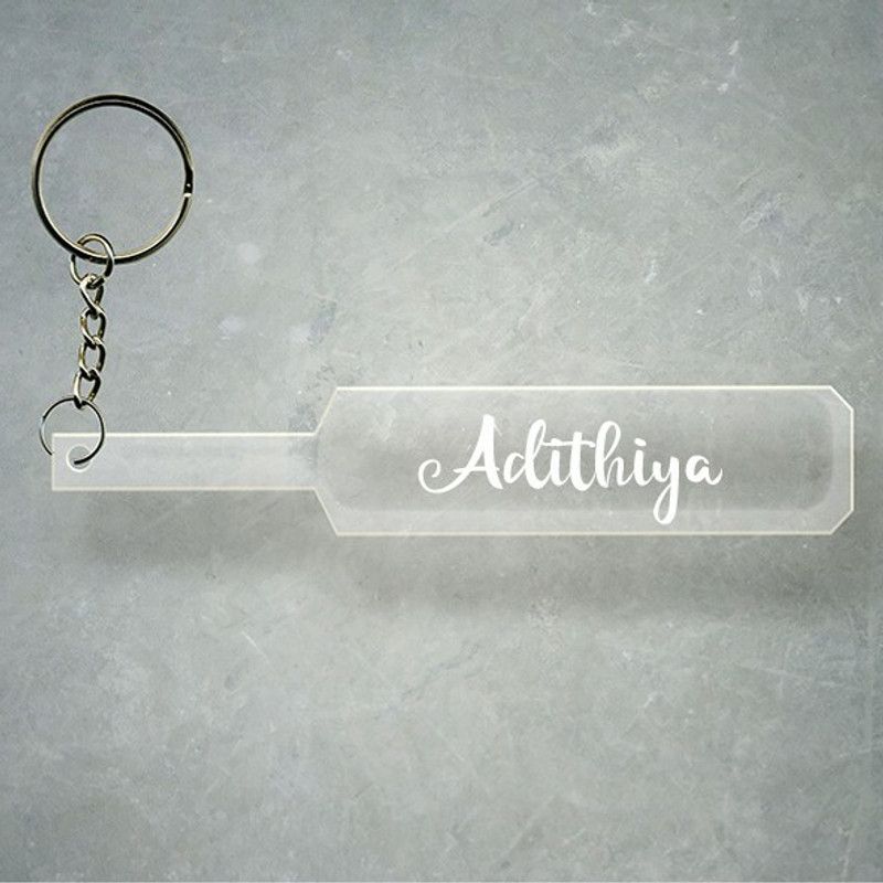 SY Gifts Cricket Bat Logo Design With Adithiya Name Key Chain