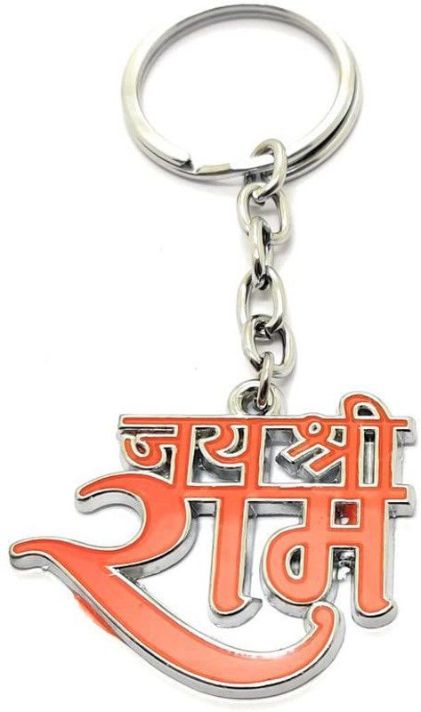 FOXR Jai Shree Ram Metal and Keyring (Orange) Key Chain