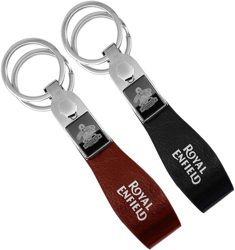 NSV Royal Enfield Bullet Pack of 2 Imported Premium Quality Leather Key Chain for bike lovers Key Chain Key Chain