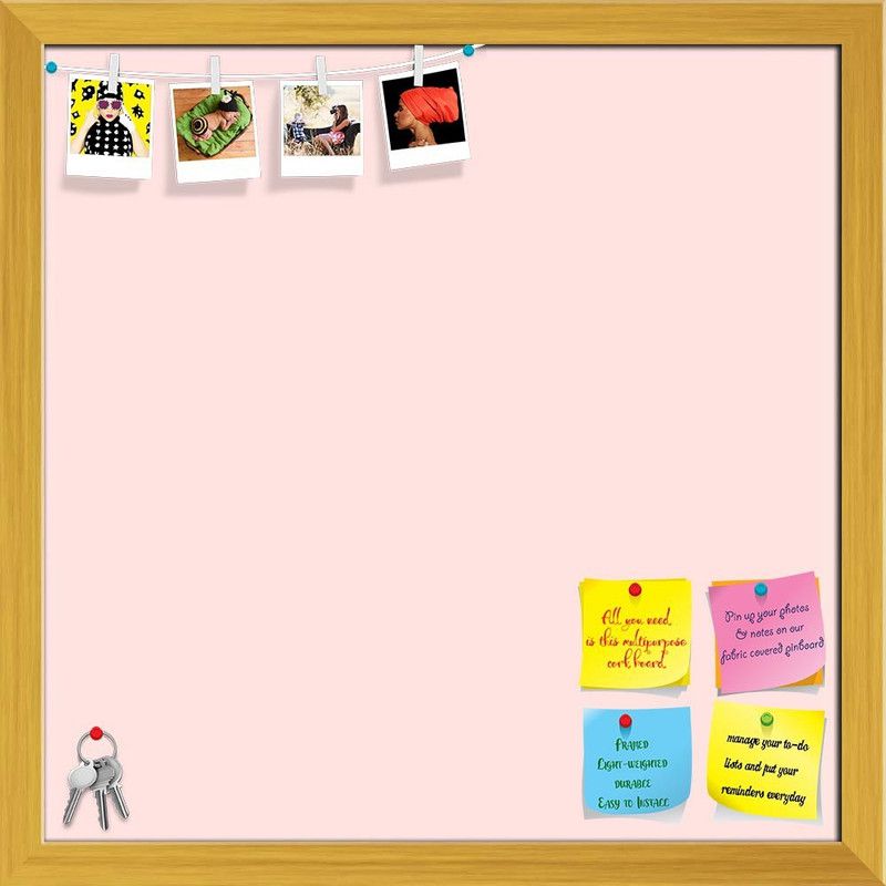 Artzfolio Whites Misty Rose Colour Notice Pin Board Soft Board with Push Pins Cork Bulletin Board  (Misty Rose 20 x 20 inch (51 x 51 cms))
