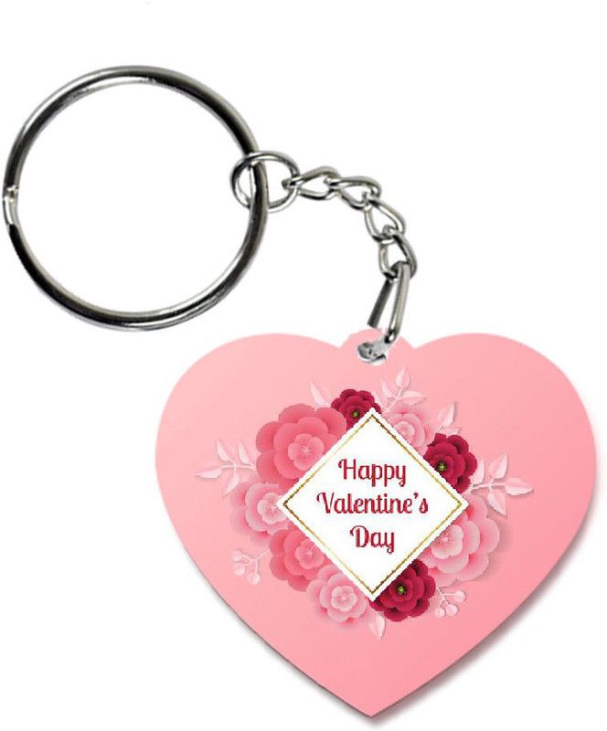 COLOR YARD best happy valentines day gift with-paper-style-flower-leaf design on Key Chain
