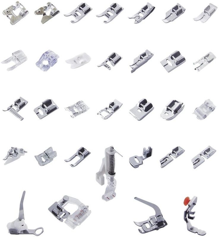 Vinayakart 32 Sewing Machine Presser Foot Feet Kit fit for Brother Singer Janome Sewing Machine Presser Foot Kits with Low Shank  (Pack of 32)