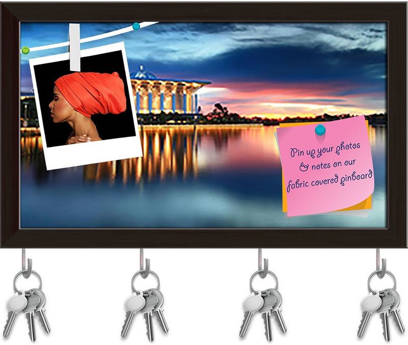 Artzfolio Masjid Tuanku Mizan Zainal Abidin Malaysia Pinboard Key Hook Dark Brown17x10in Cork Bulletin Board  (Multicolor 17 x 10 inch (43 x 25 cms))