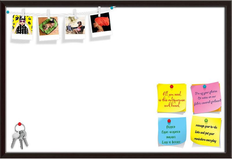 Artzfolio Whites White Colour Notice Pin Board Soft Board with Push Pins Cork Bulletin Board  (White 36 x 24 inch (91 x 61 cms))
