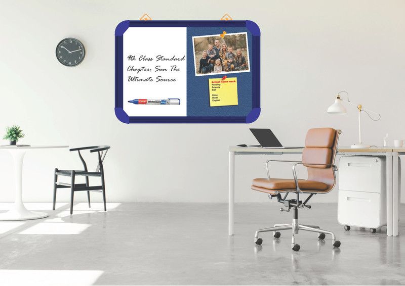Sunway Display System NON MAGNETIC board 1.5*2 feet, BLUE Aluminium FRAME(electric)Bulletin Board CORK Bulletin Board  (ELECTRIC)