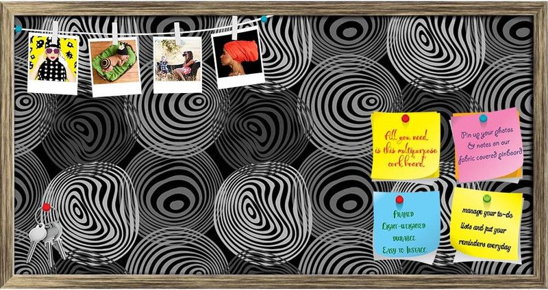 Artzfolio Fashion Circles Notice Pin Board Antique Golden Frame 36 x 18 inch (91 x 46 cms) Cork Bulletin Board  (Antique Gold Frame 36 x 18 inch (91 x 46 cms))