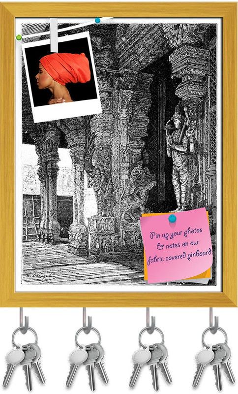 Artzfolio Victorian Art Of The Pudhu Mandapam Madurai India Pinboard Golden 8x10.3in Cork Bulletin Board  (Multicolor 8 x 10.3 inch (20 x 26 cms))
