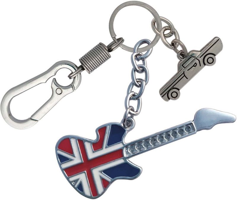 cabo dream Beautiful Guitar Chrome Finishing Locking Lock With Mini Car Key Chain