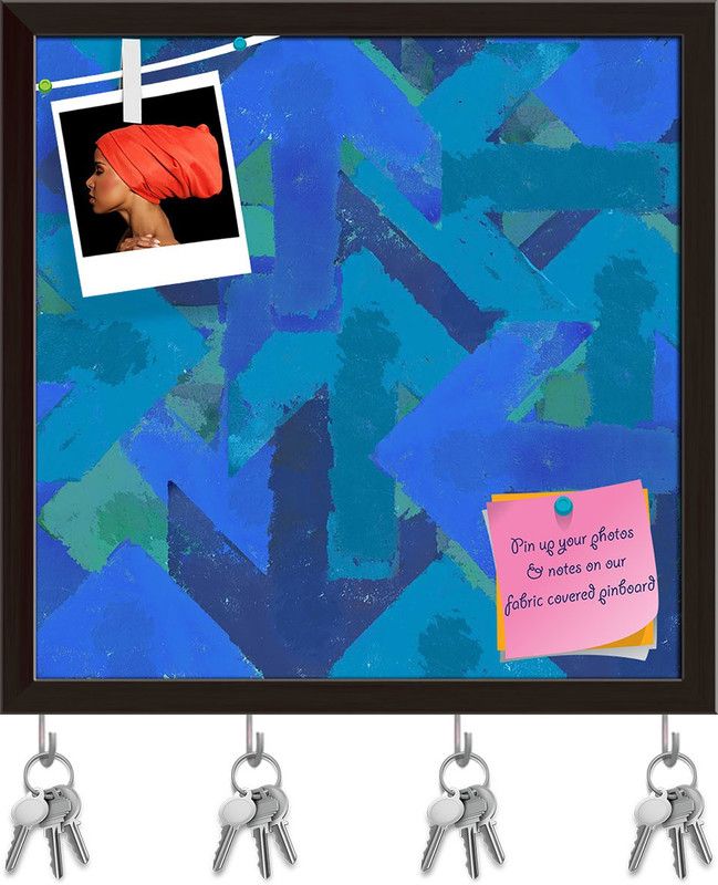Artzfolio Grunge Design Arrows D2 Pinboard with Key Holders Dark Brown Frame16.1x16inch Cork Bulletin Board  (Multicolor 16.1 x 16 inch (41 x 41 cms))