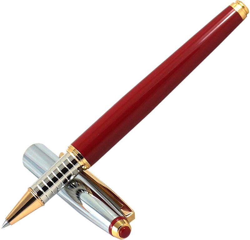 auteur Focus Red Color Premium Vintage Collection Metal Body With Golden Clip Gift Set Roller Ball Pen  (Blue)