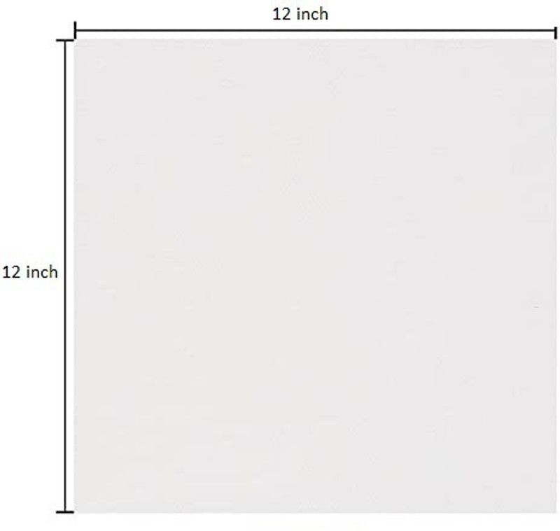 D'ARTISM CANVAS BOARD 12*12 Cotton Medium Grain Board Canvas (Set of 5)  (White)