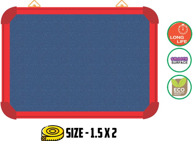 WRITING AND DISPLAY Pin-up display board for office & school lightweight 1.5*2 feet, RED ALLUMINIUM(ELECTRIC)pin up board Bulletin Board PINUP BOARD Bulletin Board CORK Bulletin Board  (ELECTRIC)