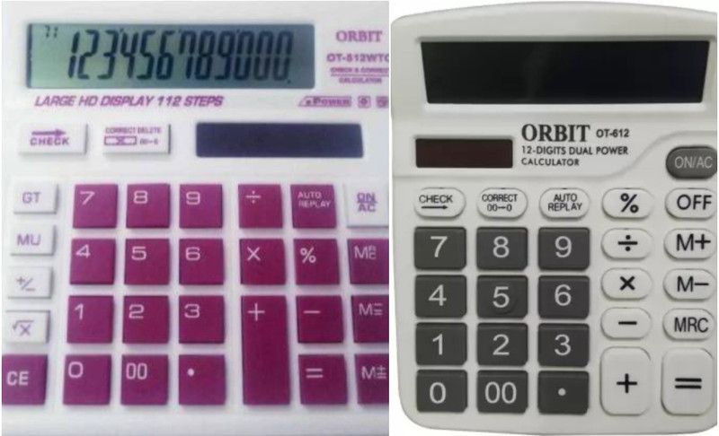german valley A Stylish and Superb Quality Calculator Combo Orbit 612 Grey and 512 WTC Maroon Orbit 612 Grey And 512 WTC Maroon Basic Calculator  (12 Digit)