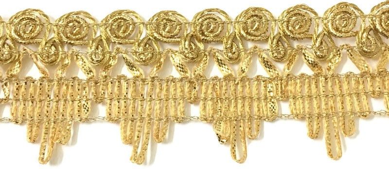 Dasync Golden tassel Latkan Hanging Zari Jhallar fringe Lace Border Lace Reel  (Pack of 1)