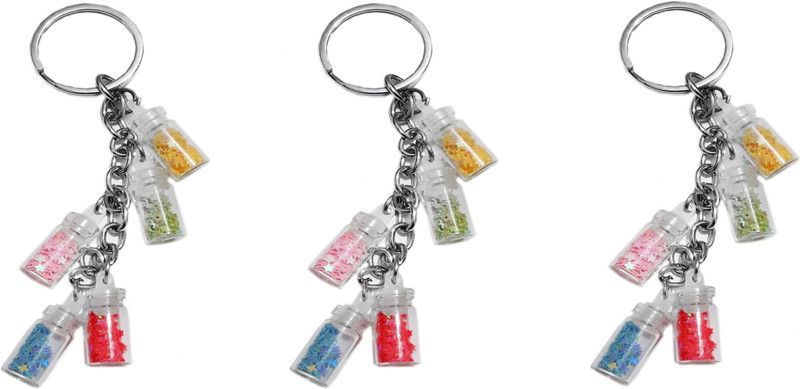 Red Champion Drift Bottle Keychain 5 Glass Bottle For Lover Gifts for Car Bags (Pack of 3) Key Chain