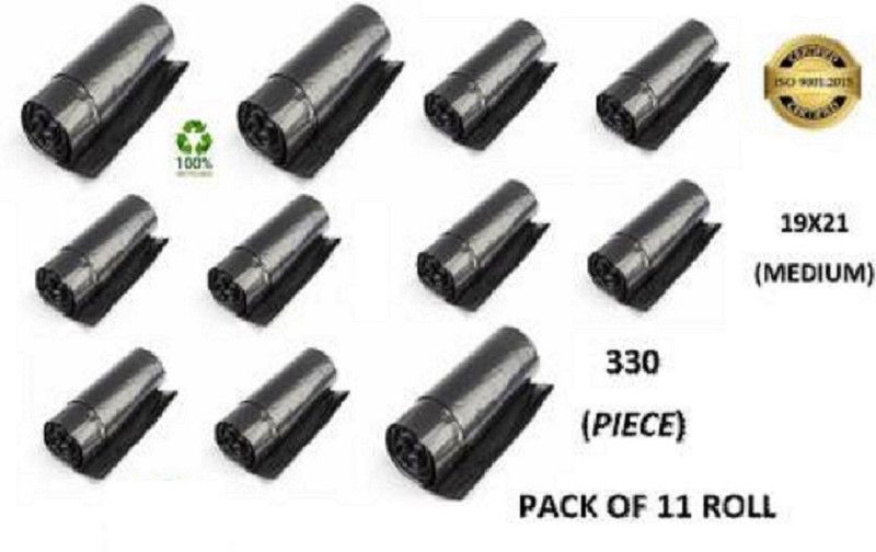 Usisora 330 Black Garbage Bag 19*21 Size M Medium 13 L L Garbage Bag  (330Bag )