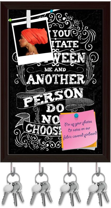 Artzfolio Hesitation & Choice Typography Art Pinboard & Key Hooks Dark Brown12x17.8in Cork Bulletin Board  (Multicolor 12 x 17.8 inch (30 x 45 cms))