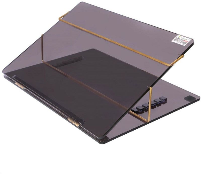 RASPER 2 Compartments Acrylic Writing Desk Office Table Top Elevator With Adjustable Height Slant Writing Board (Extra Big Size 30x18 Inches) 8MM Thickness With 1 Year Warranty  (Smoke Black)