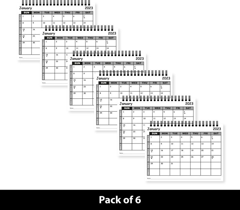 clictoprint 6 Desk Table planner Calendar 2023 | 7 x 9.5 inch | Calendar for Office, School 2023 Table Calendar  (Black & White, standard)