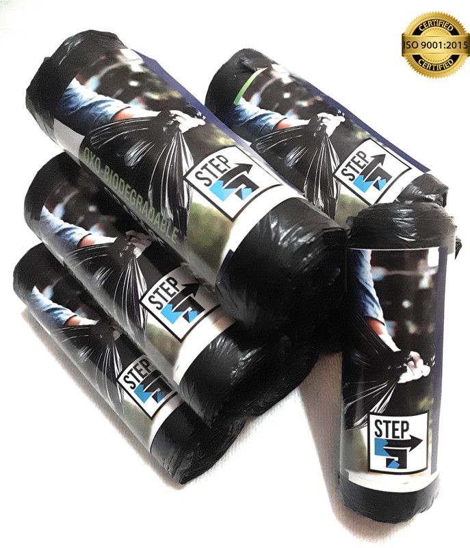 Step Biodegradable Garbage Bags Small Size- 9Rolls -270 Bags Black Colour (Dustbin Bag/Trash Bag/Waste Collection Bag) for Multiple use Small 5 L Garbage Bag  (270Bag )