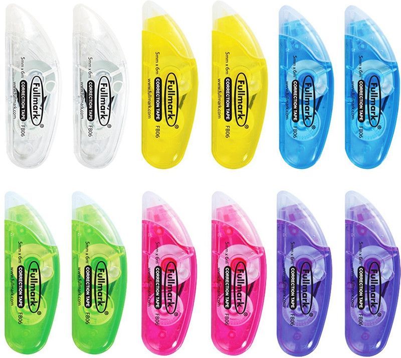 FULLMARK B MODEL 5 mm x 6 mm CORRECTION TAPE  (Set of 10, Multicolor)