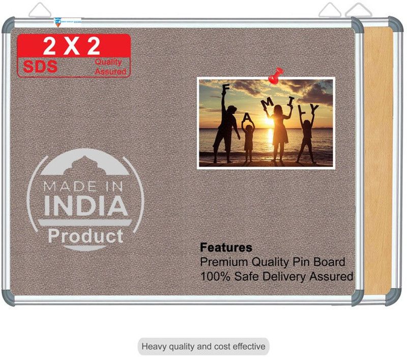 sunway Display Systems 2*2 ft. Mink Notice Board/Pin Board/Bulletin Board/Soft Board for Home, School, and Office Cork Cork Bulletin Board Cork Bulletin Board  (Mink)
