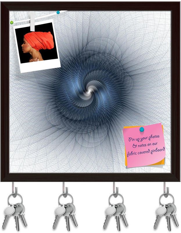 Artzfolio Abstract Digital Fractal Art D2 Pinboard & Key Holders Dark Brown Frame16x16inch Cork Bulletin Board  (Multicolor 16 x 16 inch (41 x 41 cms))
