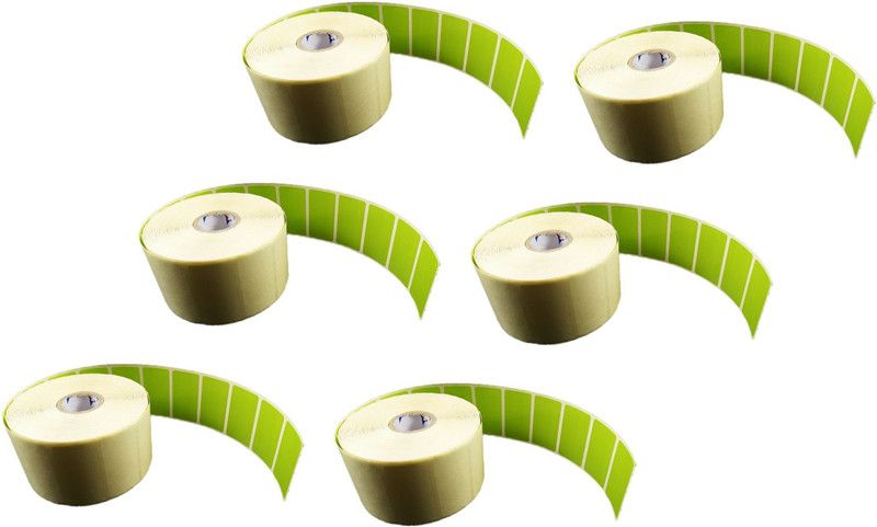BlackDreams Light Green 50x25mm(2x1 inch) Barcode Label/Sticker Chromo coated Plain White 1 Inch core Inside Winding 1750 Labels/Roll for Desktop Printer TSC, Zebra, Citzen, WEP, Datamax, Thosiba, Sato etc. Paper Label  (Light Green)