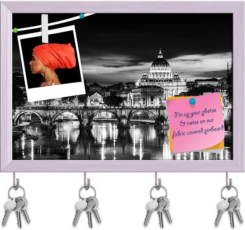 Artzfolio St Peter's Cathedral In Vatican City Rome Italy Pinboard Key Hook White14.5x10in Cork Bulletin Board  (Multicolor 14.5 x 10 inch (37 x 25 cms))