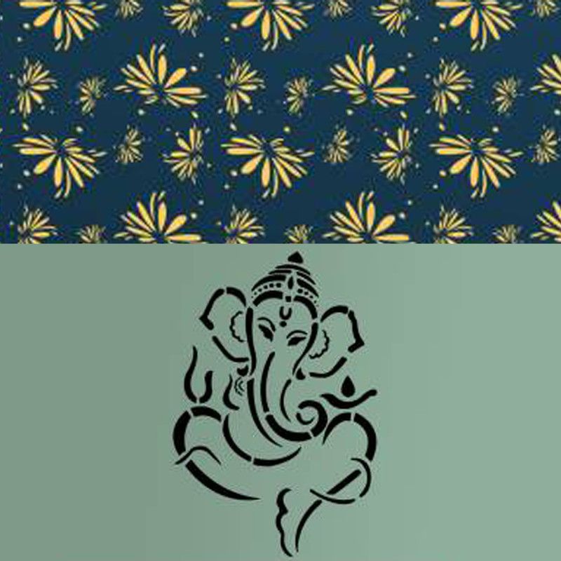 HndB 40026-359 Floral Stencil  (Pack of 2, Floral)