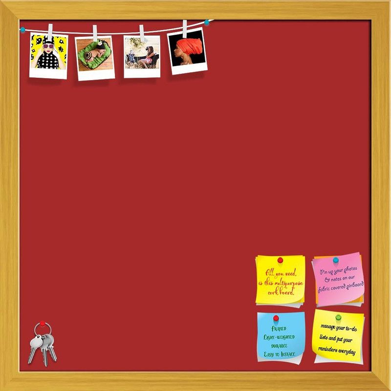 Artzfolio Greens Brown Colour Notice Pin Board Soft Board with Push Pins Cork Bulletin Board  (Brown 24 x 24 inch (61 x 61 cms))